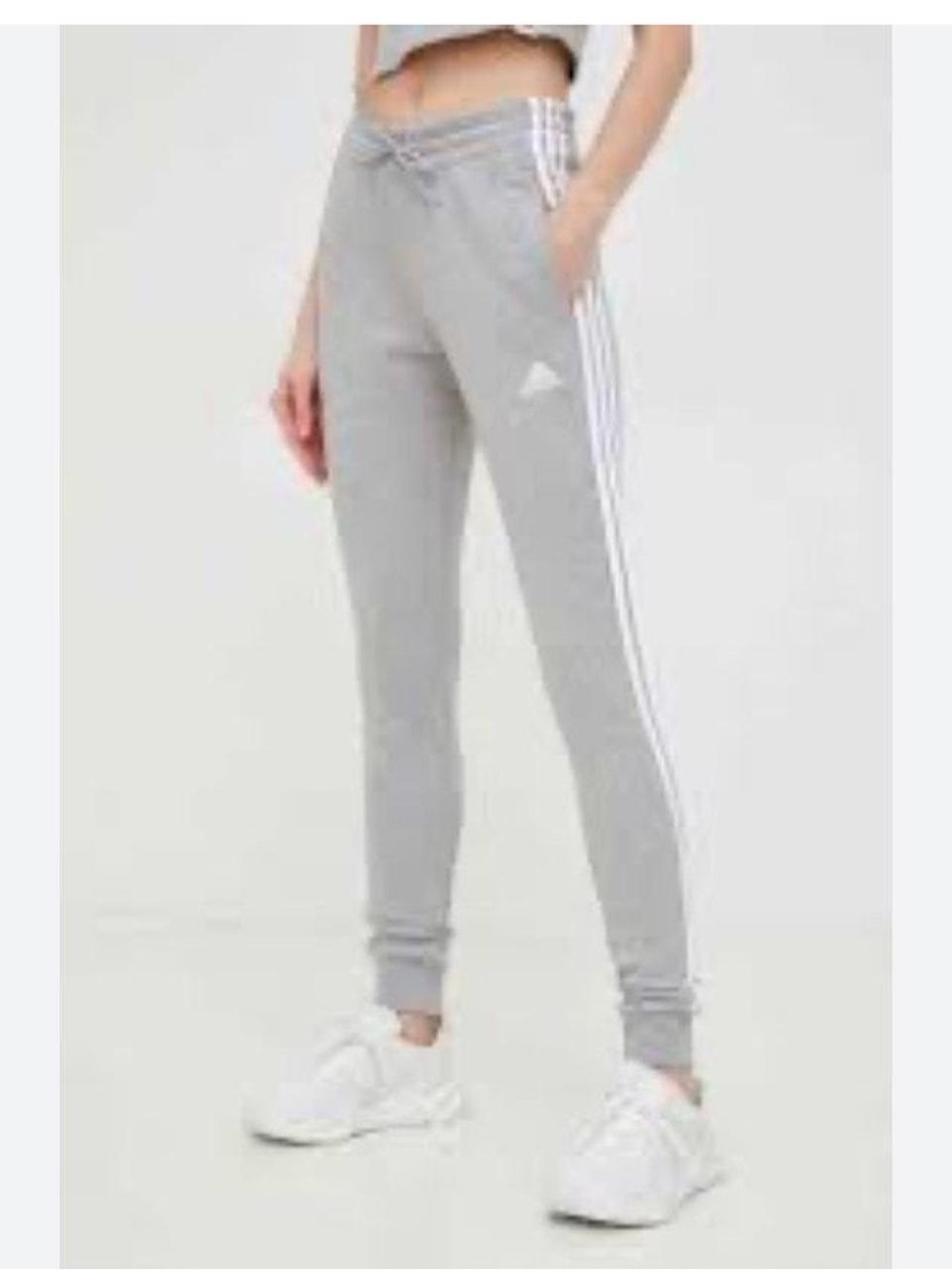adidas Gray 3-Stripe Girls' Jogger Sweatpants